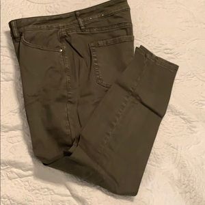Lane Bryant Capri khaki green